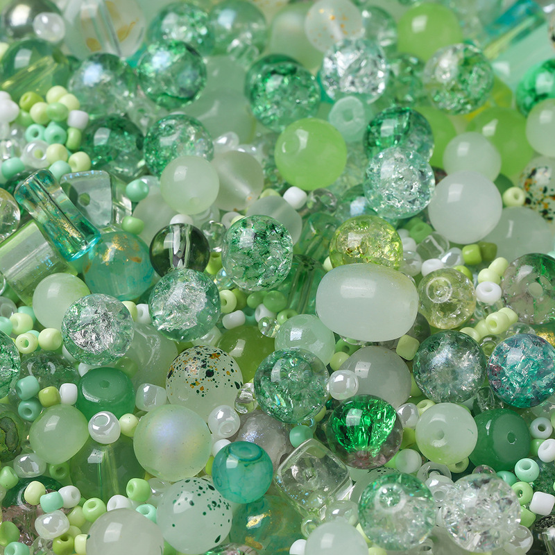 Cross-Border Hot Selling Stained Glass Mixed Color Loose Beads Mixed Color Combination DIY Beaded Bracelet Necklace Material Wholesale