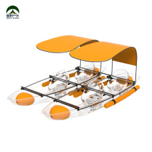 4人水上透明船网红玻璃船民宿泳池船PC透明皮划艇公园景区游船