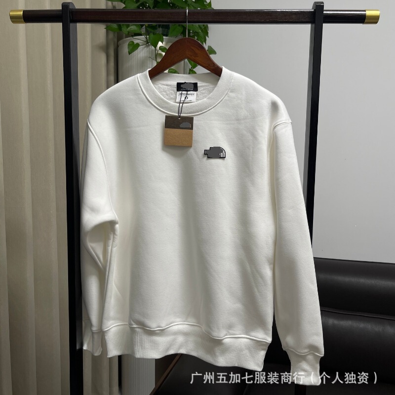 Cross-Border Trendy Brand North Face Men's Fleece-Lined Thickened Crew Neck Long-Sleeve 500g Winter Sweatshirt