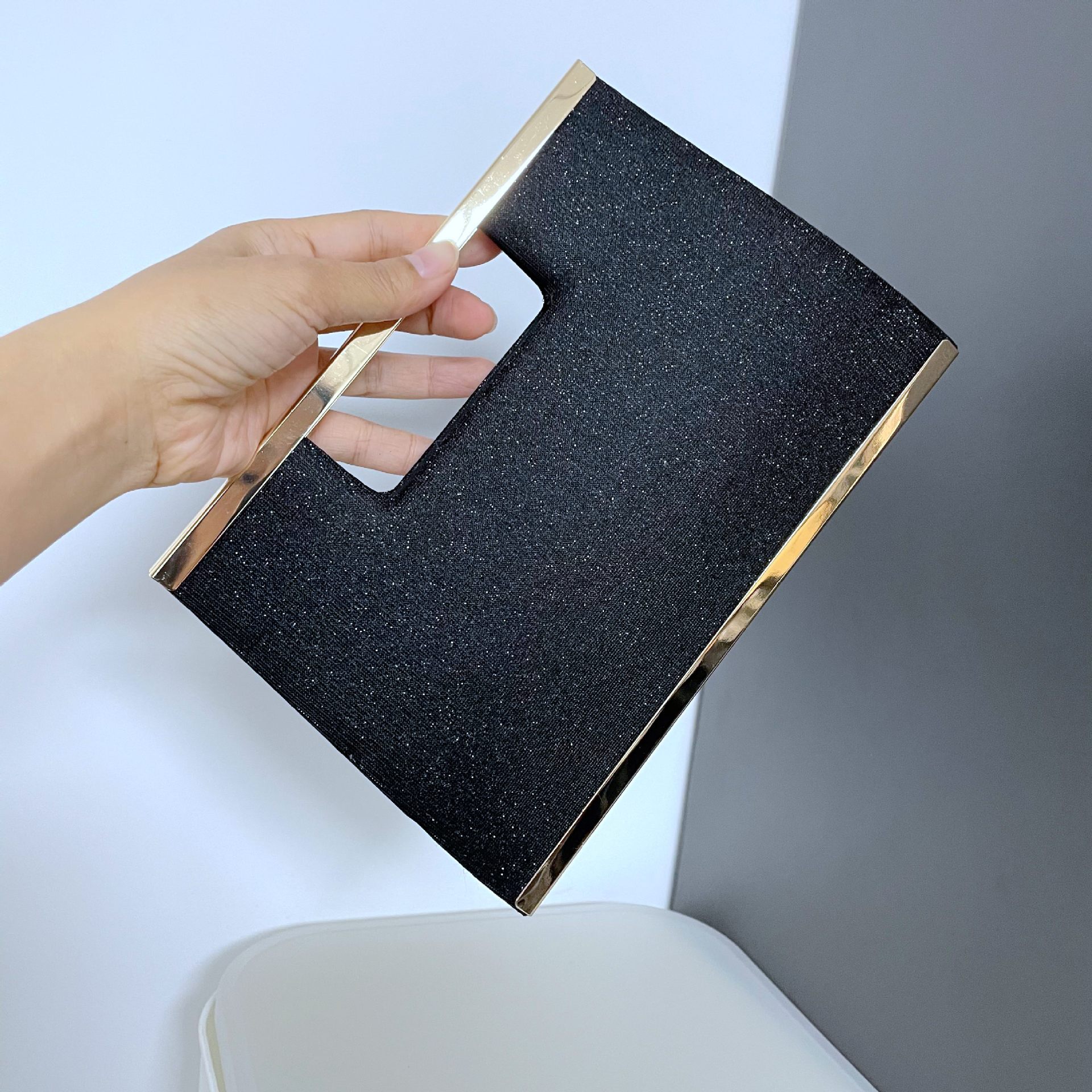 Vintage Style Style Square Shape Women's Solid Color Knit Magnetic Buckle Wallets