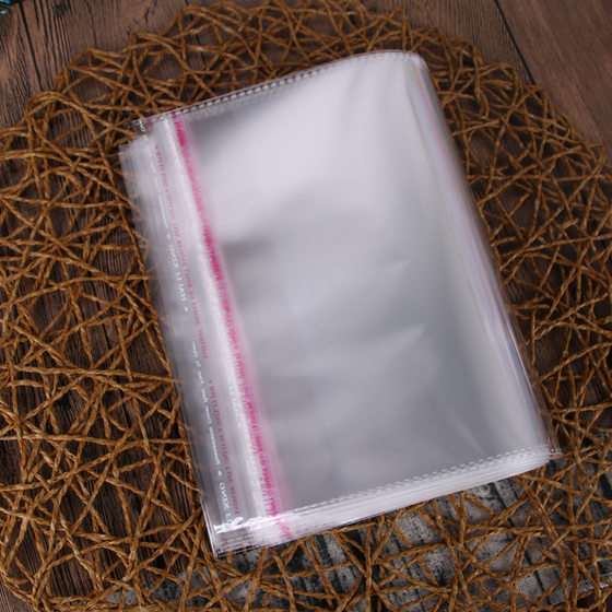 Large transparent OPP bag width 37cm punching clothing packaging bag self-adhesive self-adhesive bag plastic bag wholesale