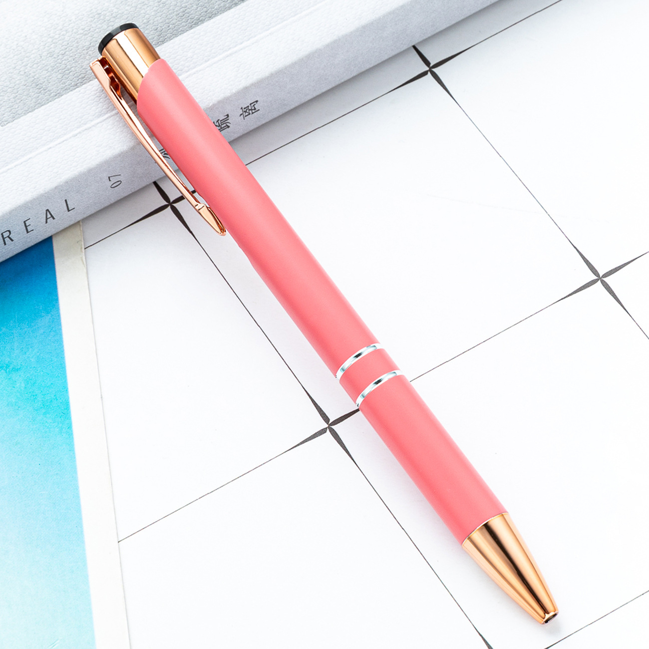 Metal bolígrafo de presión dos bobinas de aluminio barra de pluma de negocios puede imprimir logotipo publicitario regalo bolígrafo promocional fábrica al por mayor