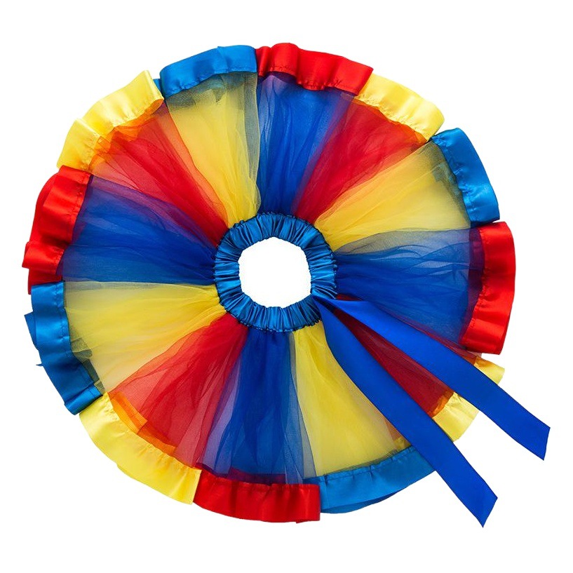 Amazon popular Arco Iris falda malla color niña princesa falda bebé falda rendimiento ropa en stock