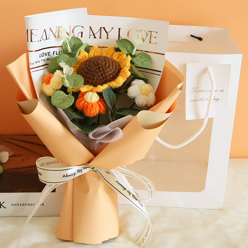 Yellow Korean Wool Sunflower Color + Window Tote Bag