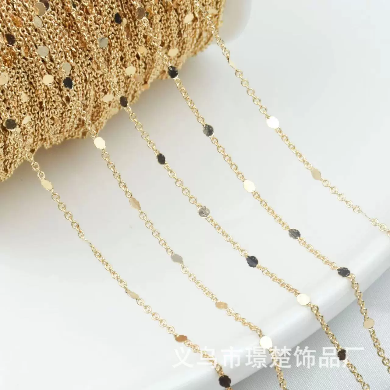 DIY chain pure copper dot rhinestone chain fine chain shimmering high-temperature color retention accessory pin tassel material