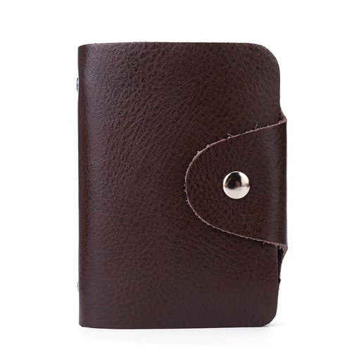 Cross-border genuine cowhide card holder large capacity card slot card case bank credit card party card bag gift promotion print LOGO
