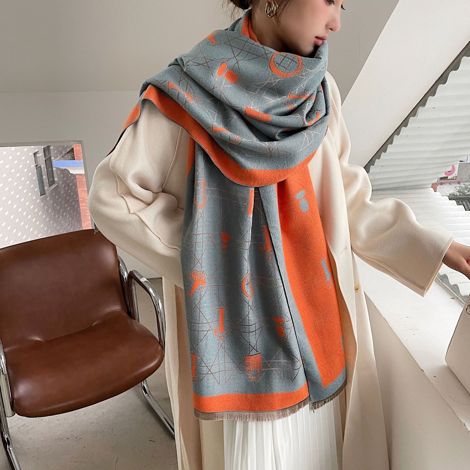 Warmth Thick Imitation Cashmere Shawl NSCM101094