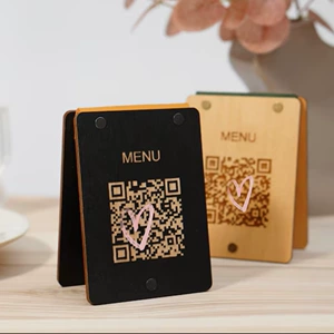 Персонализированная креативная деревянная карточка заказа с QR-кодом, карточка заказа ресторана, пара лучших друзей, креативный персонализированный подарок