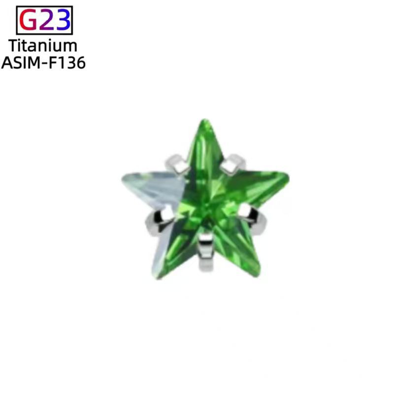 G23 Titanium Star Zircon Ear Cartilage Stud Lip Nail Piercing Jewelry Fashion Ear Accessories detail image 10