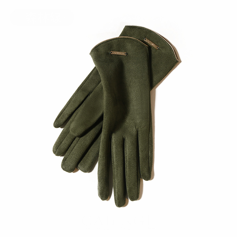 日本の手袋の冬の女性のベルベットは、車のタッチパネルのベルベットの保温防寒手袋の冬の国境を越えた