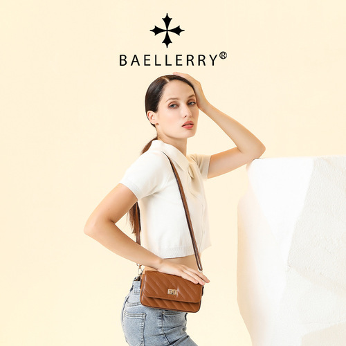 Baellerry new women's bag cross-border quilted large-capacity lock buckle single shoulder diagonal zipper women's bag wholesale