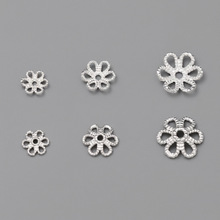 S925银花托珠托银隔片 diy手工水晶珍珠手链饰品银饰配件材料批发