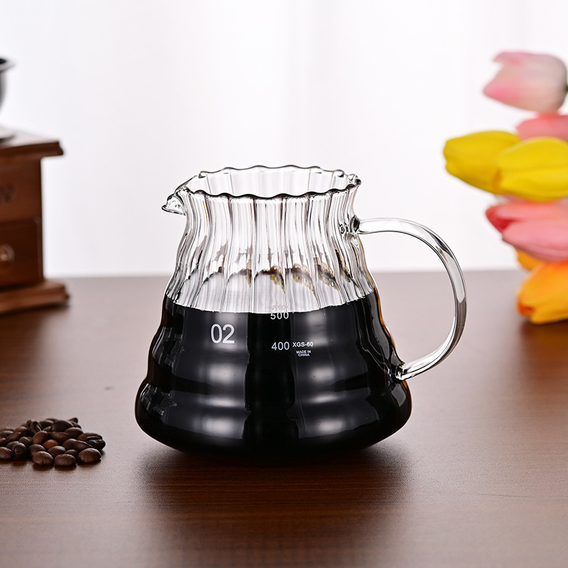 Hand-Brewed Coffee Pot, Extraction Coffee Pot, 02 Cloud Pot, Glass Coffee Sharing Pot, Cold Brew Cup, Drip Coffee Pot