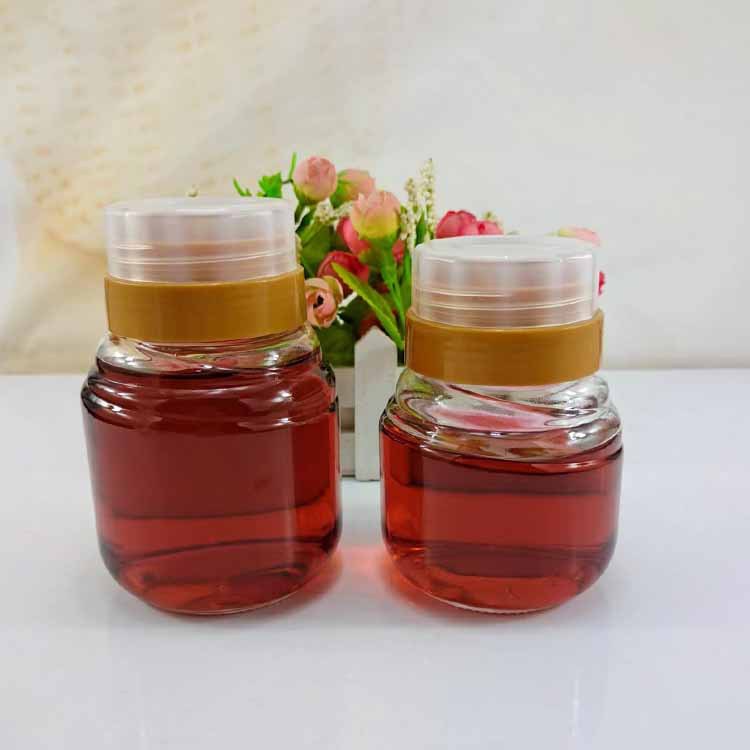 圆形透明组合盖蜂蜜瓶250ml密封果酱罐秋梨枇杷膏兹瓶玻璃瓶批发
