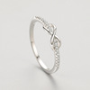 Brand small design unlimited ring with bow, silver 925 sample, Japanese and Korean, on index finger, suitable for import