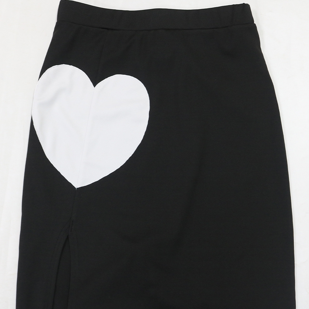 Sling Burning Floral Top Slim Fit High Slit Skirt Solid Color Two Piece Set Women