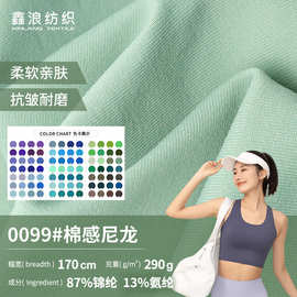 现货棉感尼龙锦氨290g弹力四面弹户外骑行 瑜伽健身服T恤针织面料