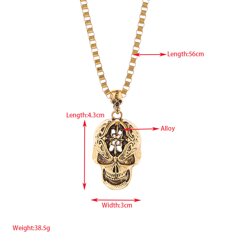 Hip-Hop Skull Alloy Plating Unisex Pendant Necklace display picture 1