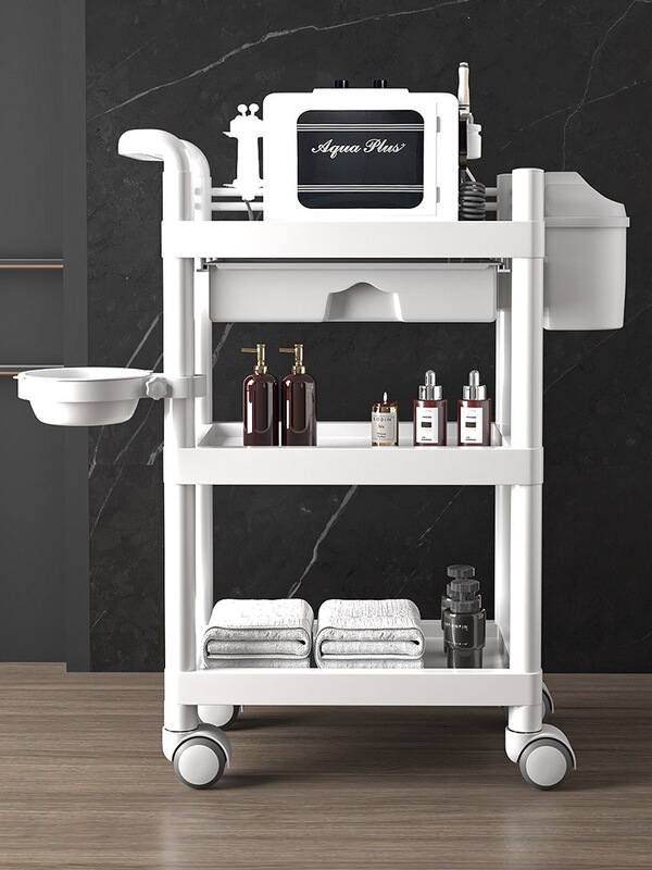 Specialized beauty salon trolley for skin management, mobile handcart for storage, high-end cosmetic equipment handcart Specialized beauty salon trolley for skin management, mobile handcart for storage, high-end cosmetic equipment handcart