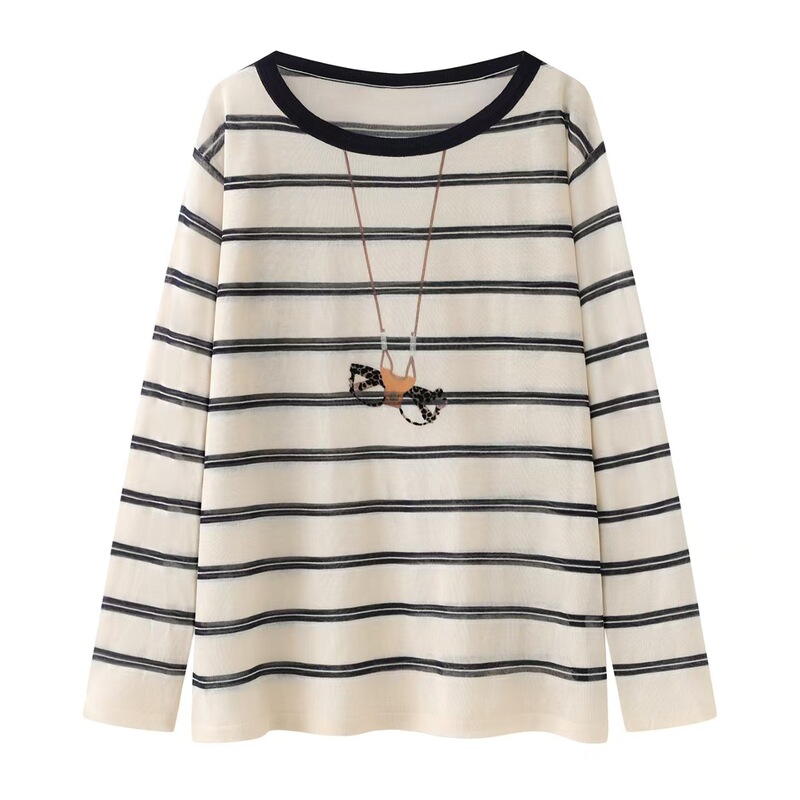 In Stock 2026 Summer New Designer Style Fun Glasses Pendant Printed Striped Knit Sweater Rk30601404 In Stock 2026 Summer New Designer Style Fun Glasses Pendant Printed Striped Knit Sweater Rk30601404