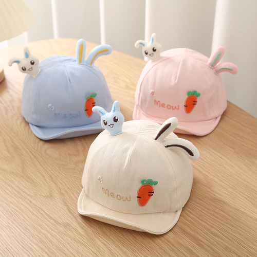 Baby Hat Spring and Autumn Thin Baby Boy's Peaked Cap Cotton Cute Super Cute Soft Brim Baseball Cap Children's Hat Spring and Summer