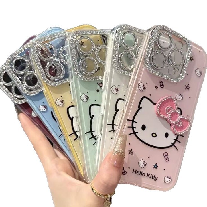 新款卡通KT猫蝴蝶结适用iPhone16手机壳苹果15promax可爱14/13硬|undefined