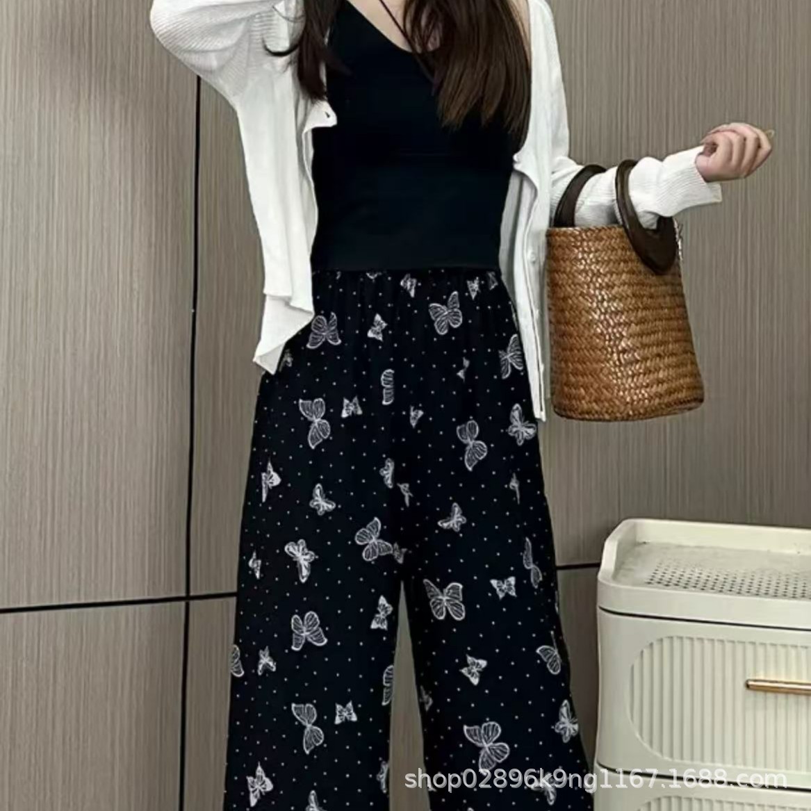 [5 días de preventa] [Pantalones de seda de algodón] Pantalones de pijama de seda de algodón para mujer