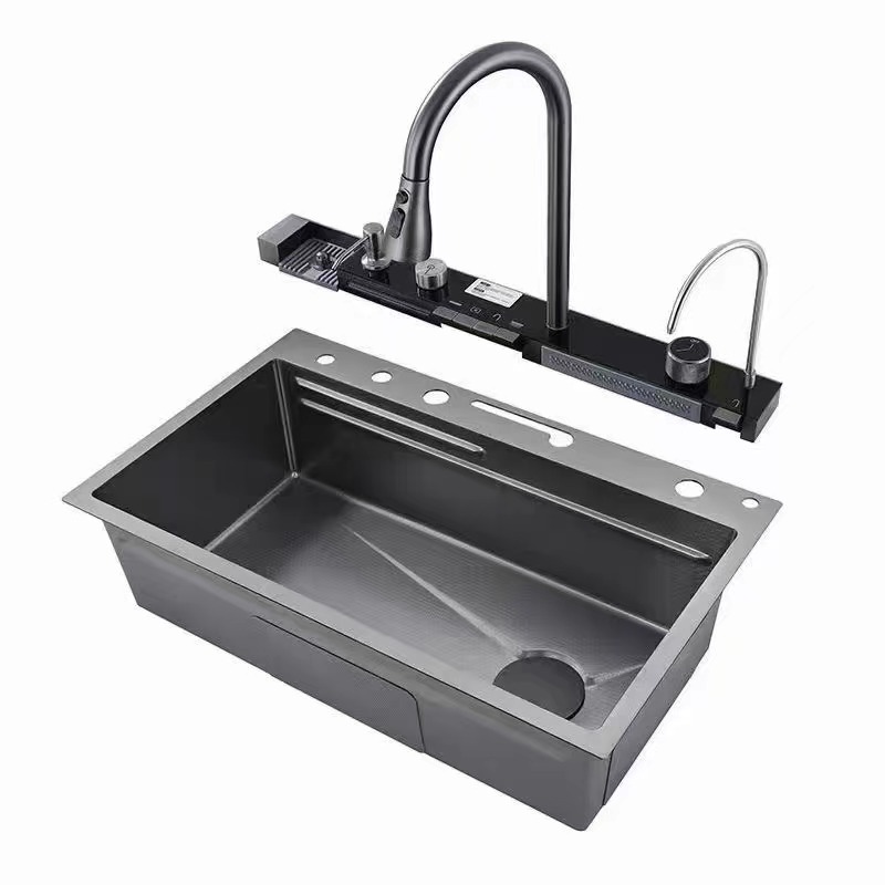 Мойка кухонная серая 68x46 см