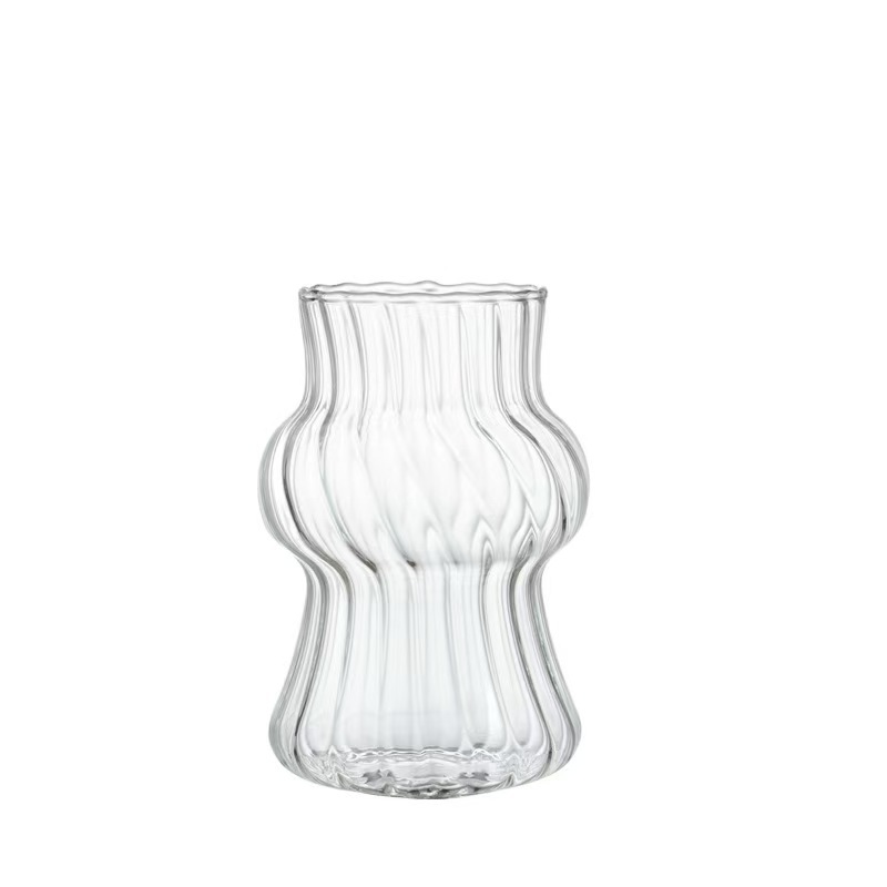 Linterna taza de paja taza de jugo taza de bebida fría taza de leche taza de rayas rojas taza de alta borosilicina taza de vidrio image 7