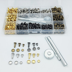 Metal Double-Sided Rivet Nut Hollow Pop rivet Collar Installation Tool Double-Sided Punch Rivet Set Leather Accessory Set Rivet