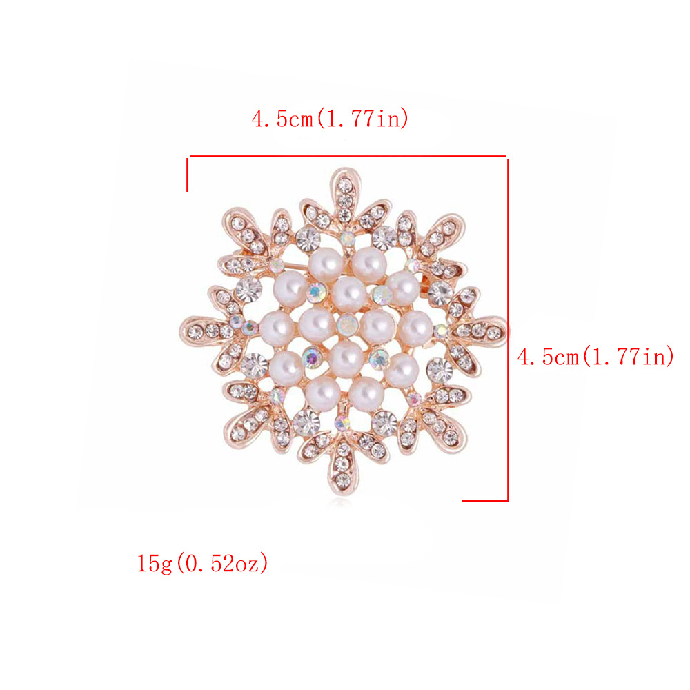 Elegant brosch med pärlor och strass för sjal damaccessoar_voghion.com