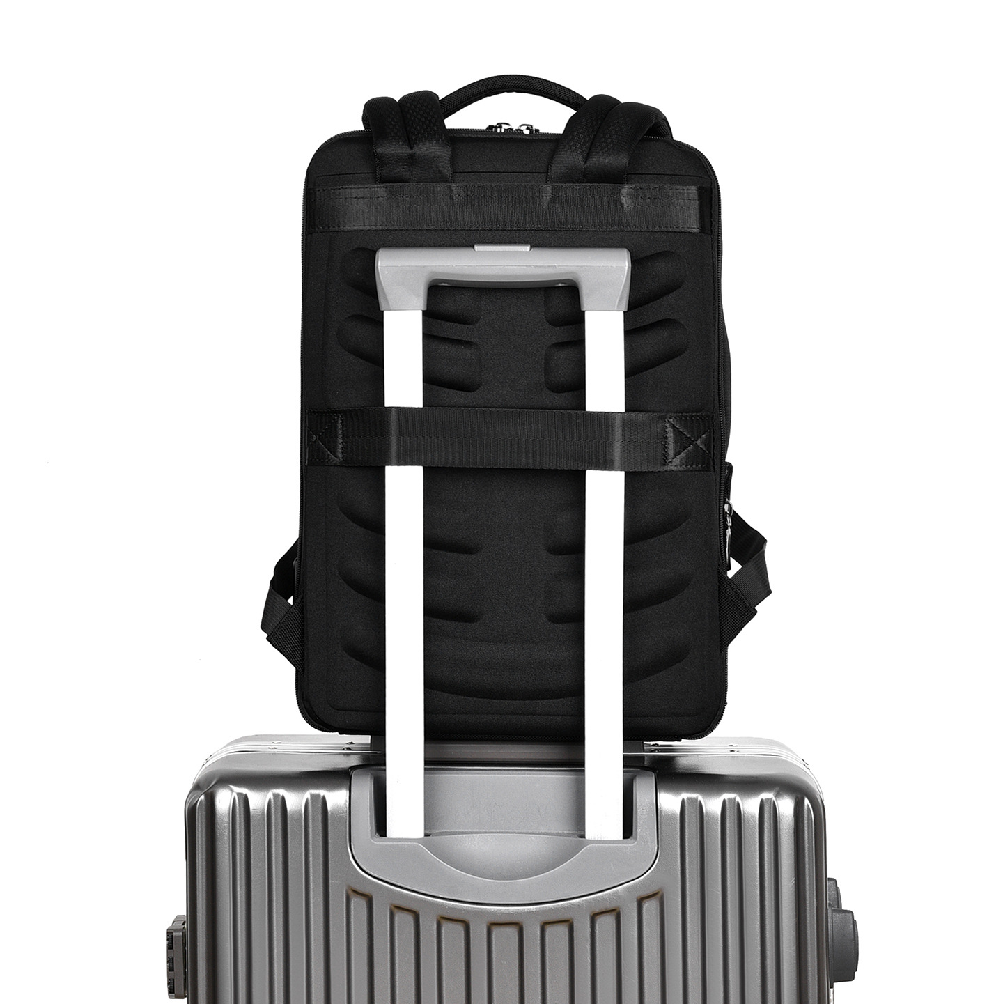 Nuevo paquete de negocios multifuncional textura versátil bolso de computadora portátil de transporte anti-derramamiento manga tirón mochila de viaje