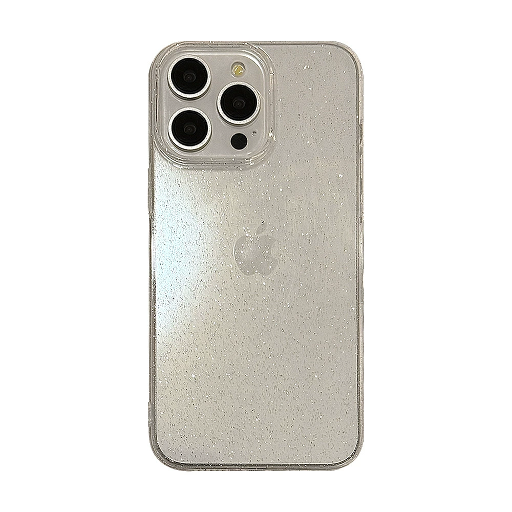 Чехол для телефона (Apple), совместим с сериями iPhone 11–17, прозрачные блестки, тонкий защитный дизайн