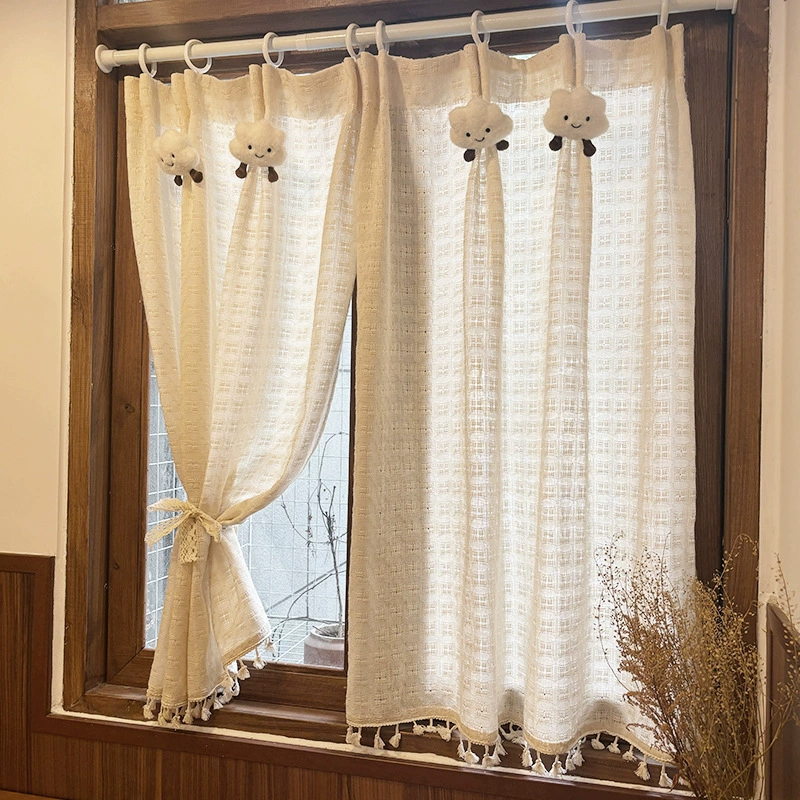 Французская газовая занавеска для окон bay window, маленькое окно, короткая полузанавеска, для кафе, кухни, дверь, шкаф, уродливая