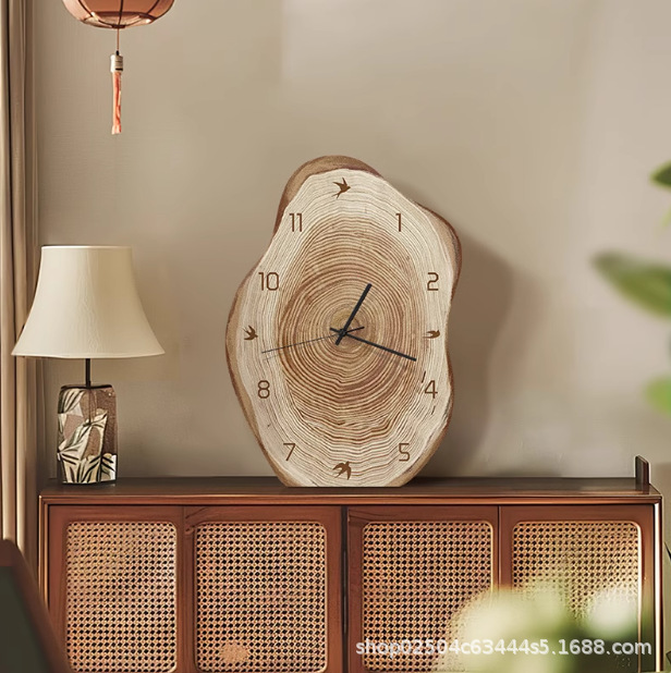 Wooden Style Desktop Clock, Table Clock, Living Room Wall Clock, Silent Original Niche Clock, Wall-Mounted Retro Ornament Wall Clock Wooden Style Desktop Clock, Table Clock, Living Room Wall Clock, Silent Original Niche Clock, Wall-Mounted Retro Ornament Wall Clock