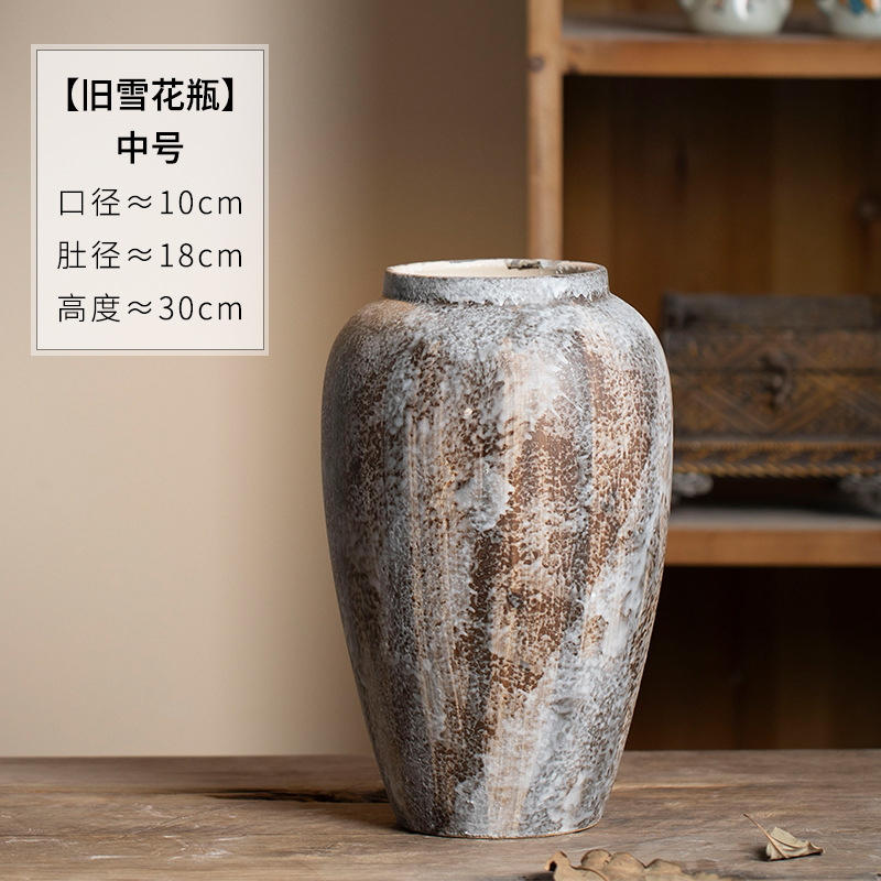 Jingdezhen, decoraciones de viento tranquilo, viejos vasos de cerámica hechos a mano, sala de estar, recipientes de flores, envío gratuito.
