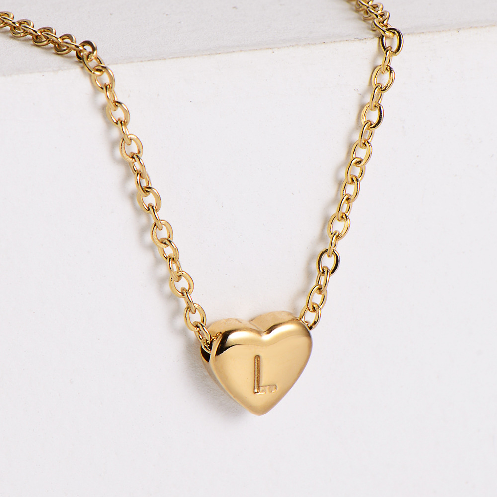 304 Stainless Steel 18K Gold Plated Simple Style Plating Heart Pendant Necklace display picture 6