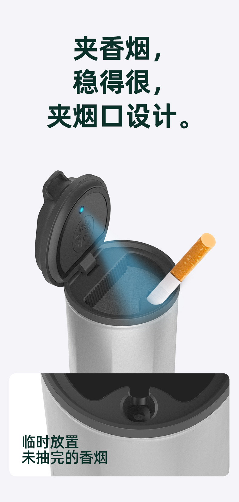 Coffee cup ashtray with light for car use, anti-ash flying, multifunctional car ashtray for Ideal L7/8/9/ONE