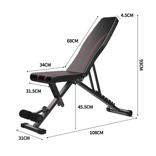 Abdominal bench, inclined sit-up assistant, fitness equipment, home use, folding fitness chair, dumbbell bench