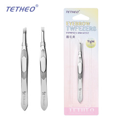 Tetheo眉夾小鑷子不鏽鋼修眉鉗眉毛夾子拔毛專用箭紋眉夾吸塑包裝
