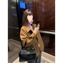 美式复古麂皮夹克女装2025年春季爆款宽松翻领休闲百搭显瘦外套潮