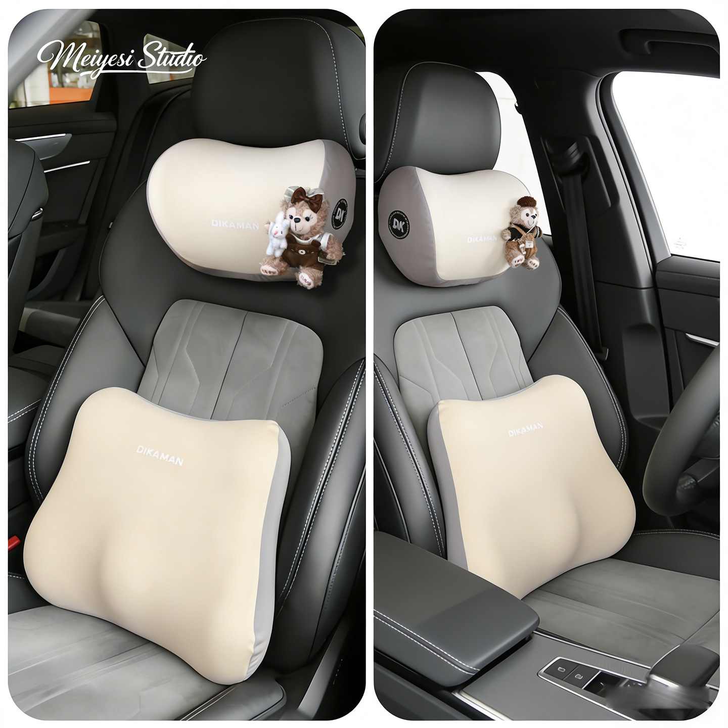 2026 nuevo Sherry Duffy coche reposacabezas de memoria de algodón asiento interior del automóvil cojín de cuello con cojín de cintura de alto nivel image 3