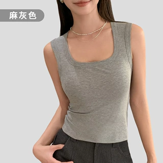 无钢圈百搭带胸垫背心女外穿8814-2透气冰丝凉感美背无痕女士无袖