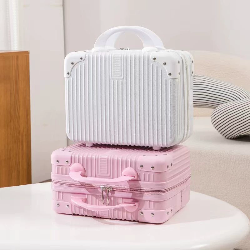 Cosmetic bag 14-inch, roomy small suitcase style with top handle, multiple colors