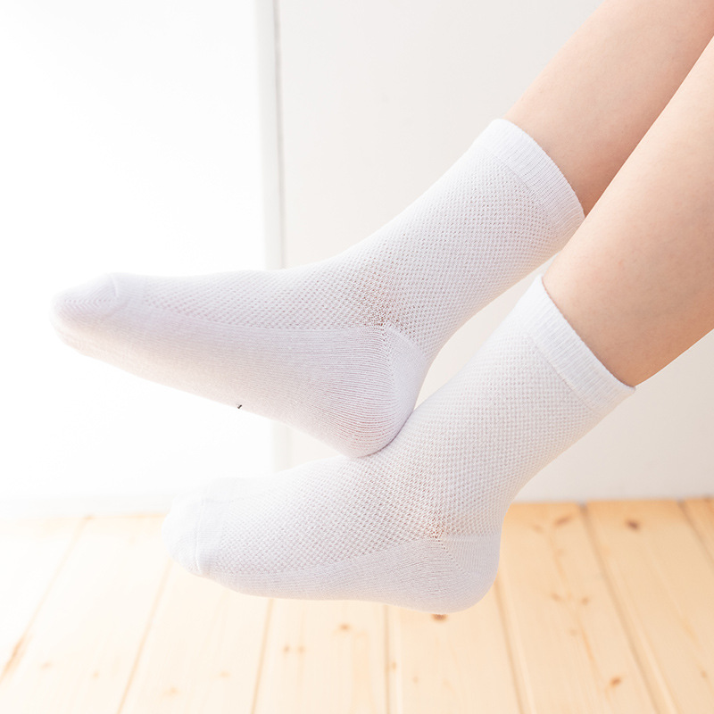 Children's white colored breathable summer thin socks for boys for…