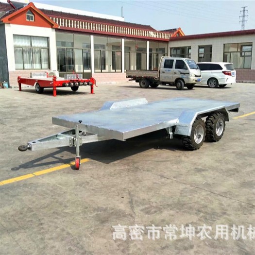 3吨 欧式镀锌拖车  平板拖车厂家   量大从优
