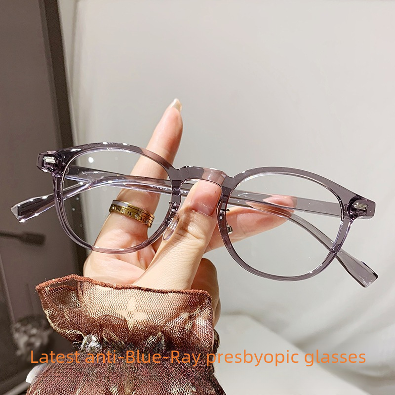 Fashionable retro small round frame anti-blue light presbyopic glasses for women fashionable personalized HD Western style presbyopic glasses for the _voghion.com