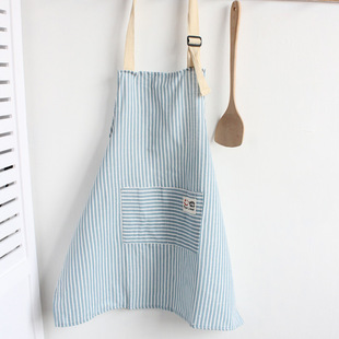Ll Cotton and Linen Apron for Home Kitchen Waterproof and Oil-Proof Simple Fashion Apron Japanese Style Work Clothes Cooking Apron S20