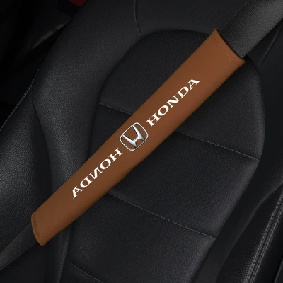 Seat belt shoulder pad | Shoulder Pad Protector, Extended - honda-business-brown-pair-6x38cm