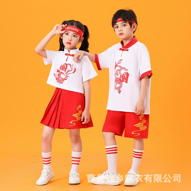 Одежда для детского черлидинга для учащихся начальной школы Одежда для детского сада в китайском стиле